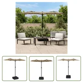 Parasole ogrodowe - The Living Store Podwójny parasol ogrodowy - taupe - 316x240 cm - Parasol Ogrodowy - miniaturka - grafika 1