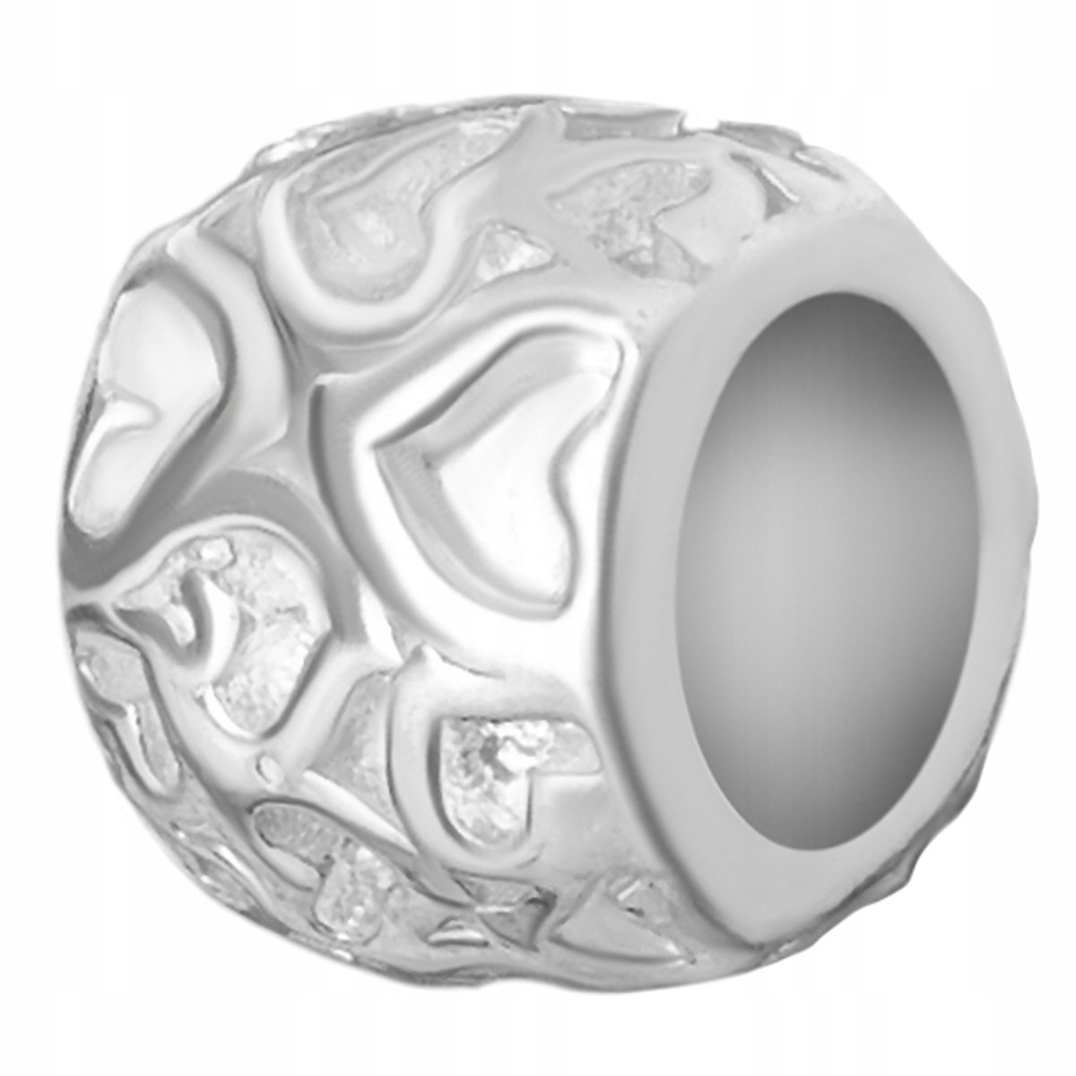 Charms Srebrny Serca Serduszka Koralik z Sercami Serce Heart SREBRO 925