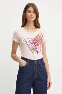 Guess t-shirt damski kolor różowy W4BI23 J1314 - Koszulki sportowe damskie - miniaturka - grafika 1