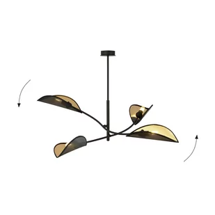 Emibig LOTUS 4 BLACK/GOLD 1106/4 lampa sufitowa żyrandol oryginalny Design abażury 1106/4 - Lampy sufitowe - miniaturka - grafika 3