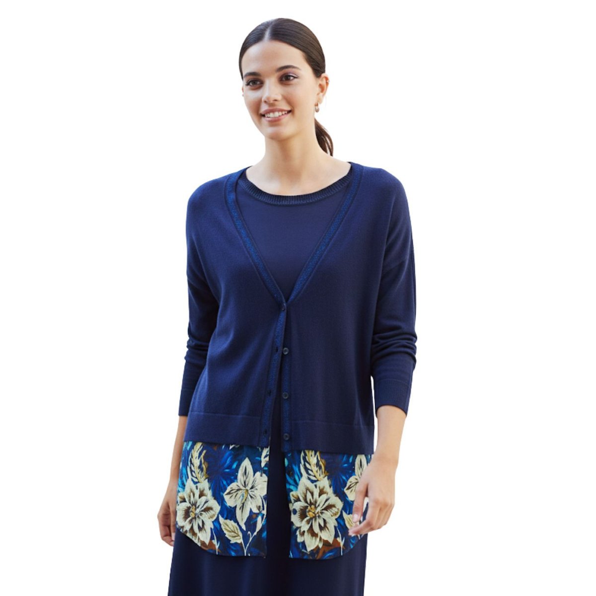 Sweter damski Desigual Lucerna granatowy -M