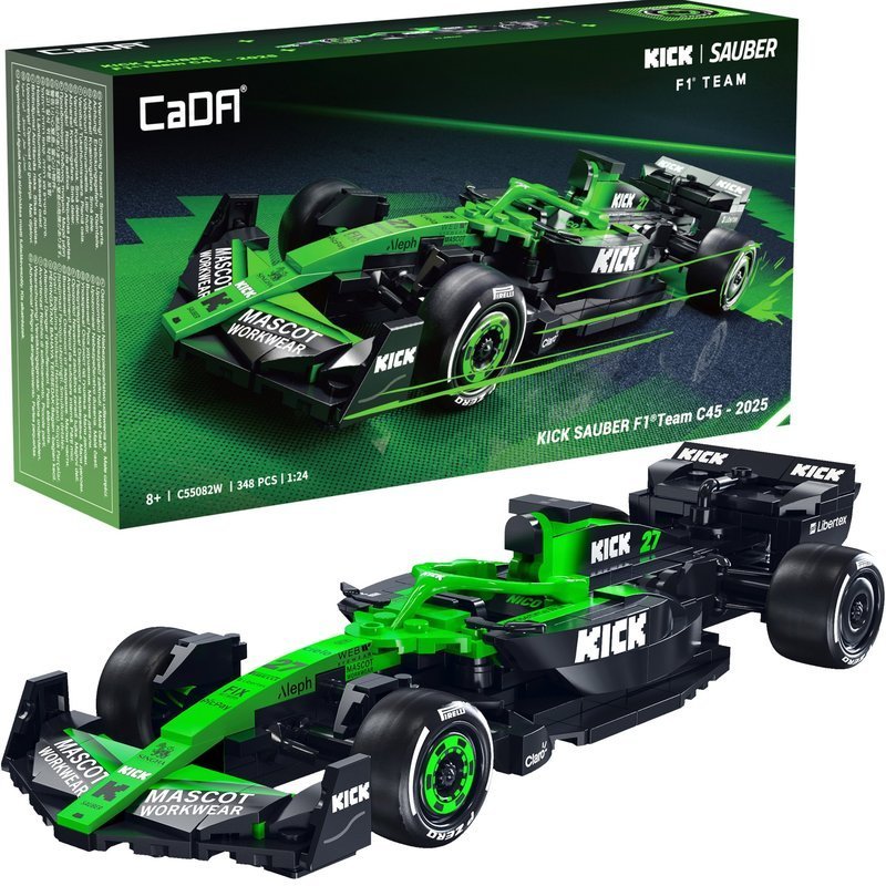 Klocki konstrukcyjne CaDA wyścigówka Samochód wyścigowy Kick Sauber F1 Team C45 2025 348 elementów