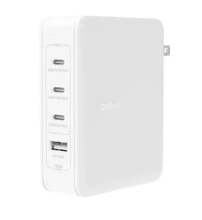 Ładowarka ścienna 140W 4-ports (3xC 1xA) UK, EU, US Plugs  biała