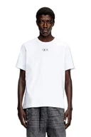 Koszulki męskie - t-shirt uomo diesel a17880 0clbr t-adjust-od 100 white - miniaturka - grafika 1