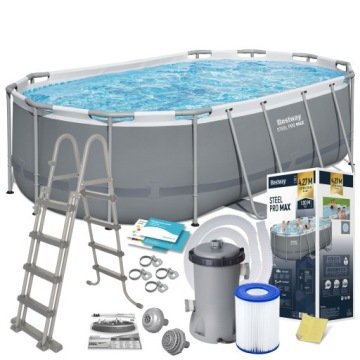 Bestway Basen Stelażowy Ogrodowy Owalny Rodzinny 427x250x100cm 10w1