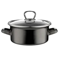 Garnki - Garnek emaliowany prosty niski METALICO pokrywka 16 cm 1,4 l - miniaturka - grafika 1