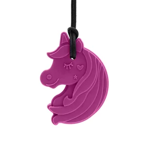 ARK Chewnicorn Gryzak Logopedyczny Terapeutyczny Naszyjnik w kształcie Jednorożca Fuksja - Bardzo Miękki - Gryzaki dla dzieci - miniaturka - grafika 1