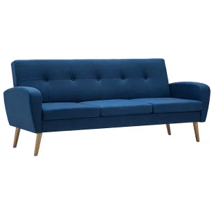Trzyosobowa sofa pikowana niebieska - Umberro 3Q - Sofy i kanapy - miniaturka - grafika 1