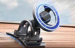 Magnetyczny uchwyt Lisen, pierścień, na deskę rozdzielczą (czarny) - Uchwyty samochodowe do telefonów - miniaturka - grafika 2