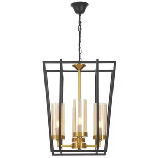 NOWOCZESNA LAMPA WISZĄCA CZARNO-ZŁOTA ARES W4 - Lampy sufitowe - miniaturka - grafika 1