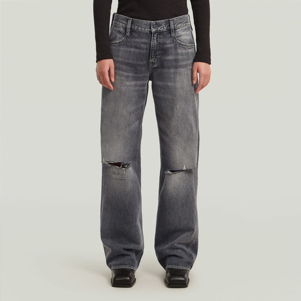 jeansy damskie g-star d22889 d537 kudee loose h700 faded scoria szary