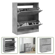 Szafki na buty - The Living Store Szafka na buty betonowa szara 80x34x96,5 cm materiał drewnopochodny - miniaturka - grafika 1