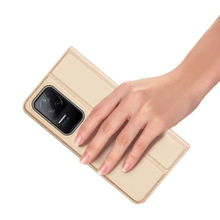 Dux Ducis Skin Pro kabura etui pokrowiec z klapką Xiaomi Poco F4 5G złoty - Etui i futerały do telefonów - miniaturka - grafika 7