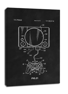 Patent, Konsola Sony PS1 Czarne - obraz na płótnie Wymiar do wyboru: 30x40 cm - Obrazy i zdjęcia na płótnie - miniaturka - grafika 1