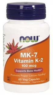 Now Foods Witamina K2 MK-7 100mcg 60veg kaps - suplement diety USA - Witaminy i minerały - miniaturka - grafika 1