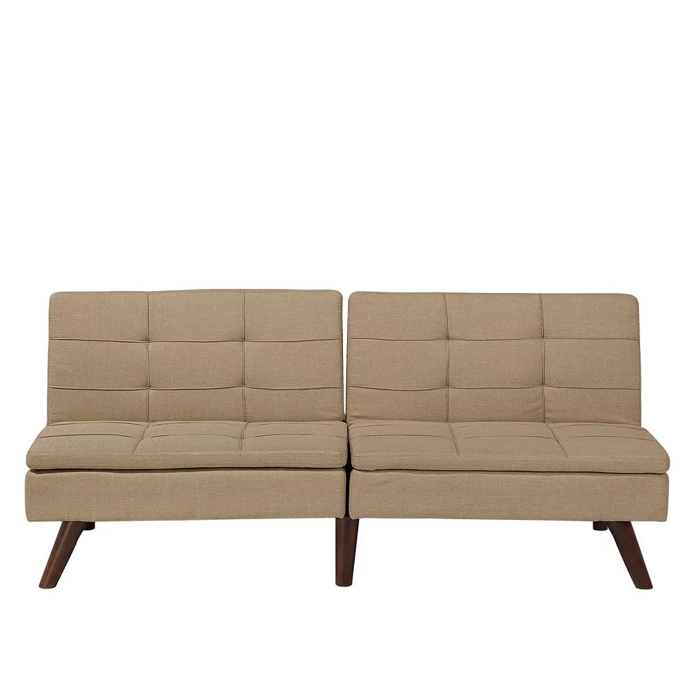 Beliani Rozkładana sofa tapicerowana jasnobrązowa RONNE