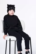 Czapki dla dzieci - Karl Lagerfeld czapka dziecięca kolor czarny z cienkiej dzianiny - miniaturka - grafika 1