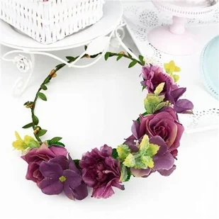 ECARLA wianek na głowę Retro Róż Fiolet W48R - Ozdoby do włosów - miniaturka - grafika 1