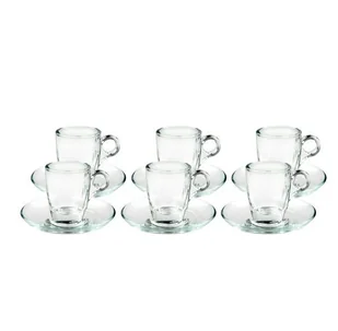 Zestaw 6 sztuk filiżanek szklanych do espresso o pojemności 70ml - Akcesoria i części do ekspresów do kawy - miniaturka - grafika 1
