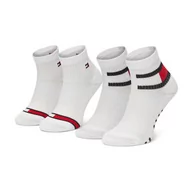 Skarpetki damskie - Tommy Hilfiger Zestaw 2 par wysokich skarpet dziecięcych 100002319 White 001 - miniaturka - grafika 1