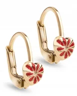 Biżuteria dla dzieci - ZŁOTE KOLCZYKI SERDUSZKA CHRZEST ROCZEK 585 - miniaturka - grafika 1