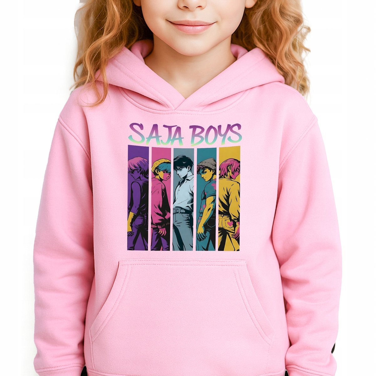 Bluza Dziecięca Różowa Z Kapturem SAJA LOVE Muzyka Bajka Kpop Wz - 128 cm