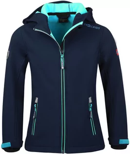 Kurtki i płaszcze dla dziewczynek - Trollkids Trollfjord Kurtka Dziewczynki, navy/mint 116 2021 Kurtki Softshell 175-132-116 - grafika 1