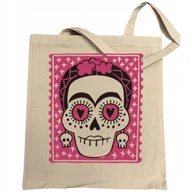 Torby i wózki na zakupy - Torba na zakupy nadruk różowa CZASZKA MEKSYKAŃSKA - miniaturka - grafika 1