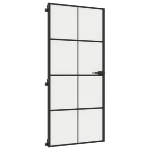Drzwi wewnętrzne, czarne, 93x201,5 cm, szkło i aluminium 8721012119819 - Drzwi wewnętrzne - miniaturka - grafika 6