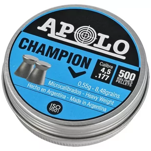 Śrut Apolo Champion 4.5 mm, 500 szt. 0.55g/8.48gr (19001) - Amunicja do wiatrówek - miniaturka - grafika 1