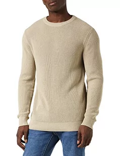 Urban Classics Męski sweter z kardigan ścieg, Beżowy (ciemny piasek 00806), L - Swetry męskie - miniaturka - grafika 1