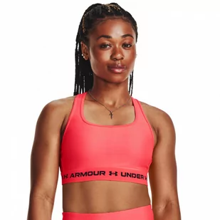 Biustonosz treningowy  Under Armour UA Crossback Mid Bra - łososiowy - UNDER ARMOUR - Bielizna sportowa damska - miniaturka - grafika 1