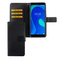 Etui i futerały do telefonów - Etui Wiko Y80 Etui na telefon komórkowy Pokrowiec ochronny Etui z klapką i miejscem na kartę Czarny - miniaturka - grafika 1