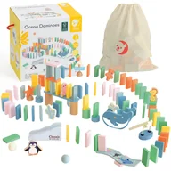 Układanki dla dzieci - CLASSIC WORLD Drewniane Domino Tor Logiczny Przeszkód Układanka Montessori 100 el. - miniaturka - grafika 1