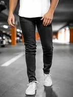 Spodnie męskie - Czarne spodnie jeansowe męskie slim fit Denley 6693S - miniaturka - grafika 1