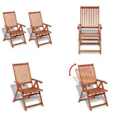 Krzesła - vidaXL Krzesła ogrodowe 2 szt. Składane krzesło z litego drewna akacjowego w kolorze brązowym - Krzesło do jadalni - Krzesło do jadalni - Krzesła do jadalni - miniaturka - grafika 1