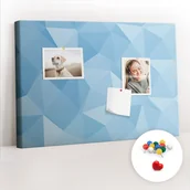 Tablice i flipcharty - Szkolna Tablica korkowa 60x40 cm, Kolorowe Pinezki, wzór Trójkąty abstrakcja - miniaturka - grafika 1