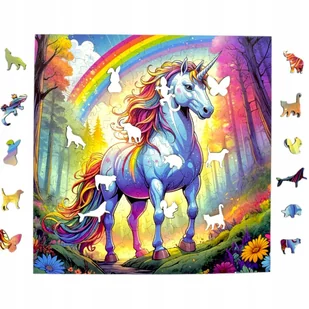 Puzzle Jednorożec 150 elementów Układanka drewniana Mruu&Pruu - Puzzle - miniaturka - grafika 1