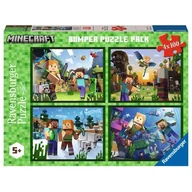 Puzzle - Ravensburger, Puzzle 4x100: Minecraft (5716). Wiek: 5+ - miniaturka - grafika 1