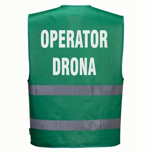 Kamizelka odblaskowa F474 PORTWEST S/M-zielona nadruk OPERATOR DRONA - Odzież robocza - miniaturka - grafika 1