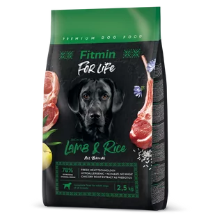FITMIN For Life Adult All Breeds Lamb and Rice 2,5kg - Sucha karma dla psów - miniaturka - grafika 1