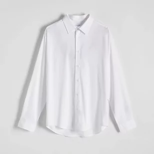 Reserved - Gladka koszula regular fit - Biały - Koszule męskie - miniaturka - grafika 1