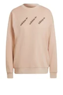 Bluzy damskie - Bluza damska Adidas Crew beżowa bawełniana-XXS - miniaturka - grafika 1
