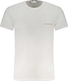 Trussardi T-SHIRT MĘSKI Z KRÓTKIM RĘKAWEM TRUSSARDI BIAŁY M - Koszulki męskie - miniaturka - grafika 1