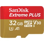 Karty pamięci - SanDisk Extreme Plus 32 GB MicroSDHC UHS-I - miniaturka - grafika 1