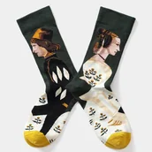 Skarpetki damskie - Modne skarpetki z motywem szlachetnej pani i pana, artystyczny wzór, r. 36-44 - miniaturka - grafika 1