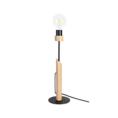Lampy stojące - Britop Drewniana LAMPA stołowa SOLANGE 8541904 stojąca loftowa czarna drewno 8541904 - miniaturka - grafika 1