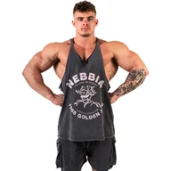 Koszulki sportowe męskie - Koszulka męska Nebbia NEBBIA x OLYMPIA Washed Muscle Back Stringer GOLDEN AGE 791 black XL - miniaturka - grafika 1