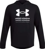 Bluzy męskie - Bluza męska Under Armour UA Rival Terry Graphic Hoodie czarna 1386047 001-XL - miniaturka - grafika 1
