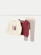Komplety dla niemowląt - Mayoral Komplet bluza, bluzka i legginsy 2709 Czerwony Regular Fit - miniaturka - grafika 1